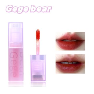 Gege Bear ลิปทินท์ สีม่วง หลอดสี่เหลี่ยม กระจก กํามะหยี่ เนื้อแมตต์ กันน้ํา สีแดง สีน้ําตาล ติดทนนาน ไวท์เทนนิ่ง ธรรมชาติ เคลือบริมฝีปาก