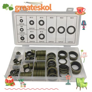 Greateskol แหวนซีลโลหะ 10 ขนาด M6-M24 สําหรับเครื่องซักผ้า 150 ชิ้น