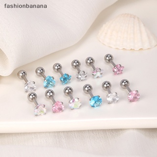 [fashionbanana] ต่างหูสตั๊ด คริสตัล หลากสี 4 มม. 1 คู่ สําหรับผู้หญิง พร้อมส่ง