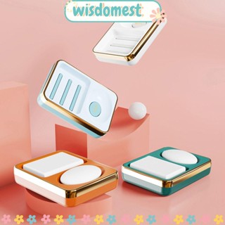 WISDOMEST กล่องพลาสติก สองช่อง สําหรับใส่สบู่ ในห้องครัว