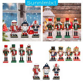 [Sunnimix1] ฟิกเกอร์ทหาร แบบไม้ สําหรับตกแต่งปาร์ตี้คริสต์มาส