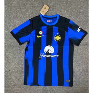 Fan Edition 2324 ใหม่ Inter Milan home เสื้อยืดลําลอง แขนสั้น คุณภาพสูง เหมาะกับการเล่นฟุตบอล