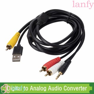 Lanfy สายสัญญาณเสียงดิจิทัล L/R RCA AUX 3.5 มม. เข้ากันได้กับสายโคแอ็กเชียล SPDIF เป็นอะนาล็อก Hifi 5Gbps PVC ดิจิทัล เป็นอะนาล็อก