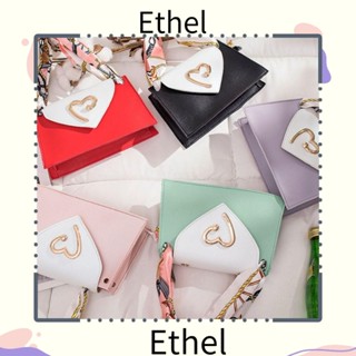 Ethel1 กระเป๋าสตางค์ กระเป๋าสะพายไหล่ หนัง PU ผ้าไหม สีพื้น แฟชั่นฤดูใบไม้ผลิ ฤดูใบไม้ร่วง สําหรับผู้หญิง