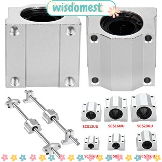 Wisdomest บล็อกบูชชิ่งสไลด์เพลาเราเตอร์ อะลูมิเนียม น้ําหนักเบา SCS16UU SCS20UU SCS8UU SCS10UU SCS12UU CNC