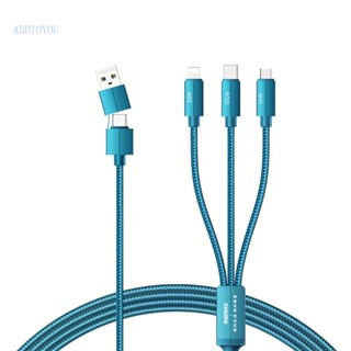 【3C】สายชาร์จ Usb Type C 100W หลายพอร์ต TypeC พร้อม IOSand MicroUSB สําหรับโทรศัพท์มือถือ แล็ปท็อป