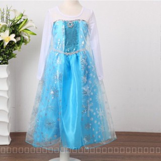 [0717]JHLQ-COS-G Frozen Elsa Princess Elsa Dress Long-Sleeved Printed Girls Dress Performance Wear One Princess Dress princess dress  cosplay  5QTF