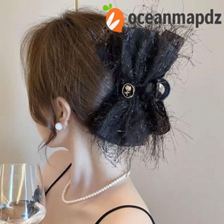 Oceanmapdz กิ๊บติดผม ตาข่าย ฉลาม โบว์ ตาข่าย พลาสติก ขนาดใหญ่ สไตล์เกาหลี เรียบง่าย หัวเจ้าหญิง