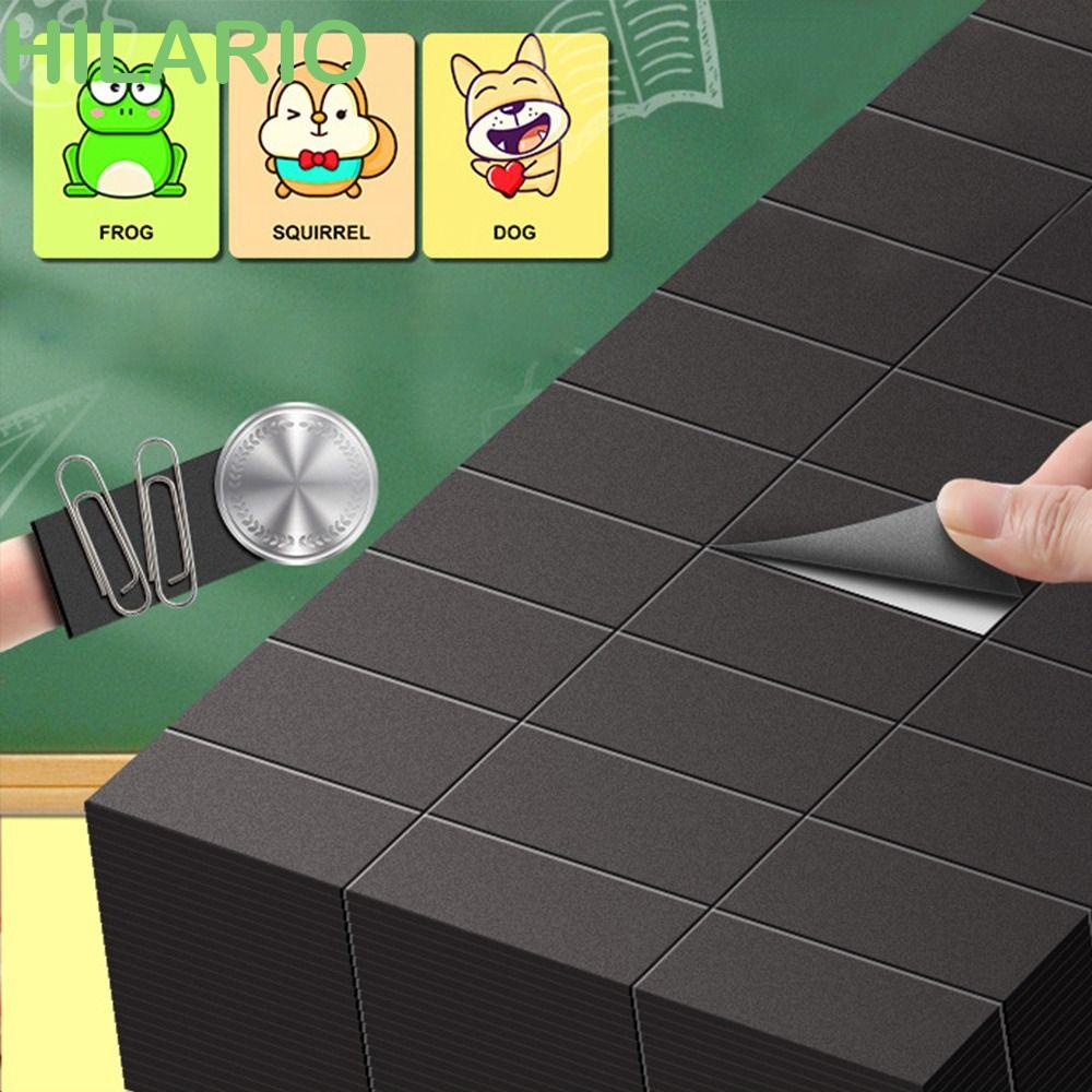 Hilario สติกเกอร์แม่เหล็ก ทรงสี่เหลี่ยมผืนผ้า มีกาวในตัว DIY สีดํา 30 ชิ้น ต่อแผ่น สําหรับโรงเรียน สํานักงาน