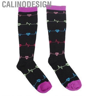 Calinodesign Compression Socks  Breathable Sports 1 Pair Increase Circulation Prevent Swelling for Outdoor Nurses