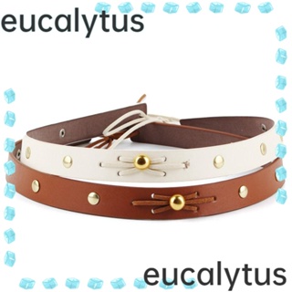 Eucalytus1 หัวเข็มขัดหนัง PU ปรับได้ แฮนด์เมด DIY สําหรับตกแต่งหมวก กลางแจ้ง