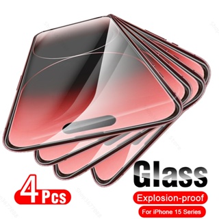 4Pcs Glass For Apple iPhone 15 Pro Max Screen Protector iPhone15 Plus iPhone15Pro 15Pro Max 15ProMax 2023 Protective Glass Film