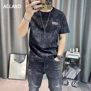 Acland เสื้อยืดผู้ชาย ผู้ชายเสื้อเชิ้ต เสื้อยืด ผ้านุ่ม ใส่สบาย ไม่หด ไม่ต้องรีด MTX2390KJD 36Z230909