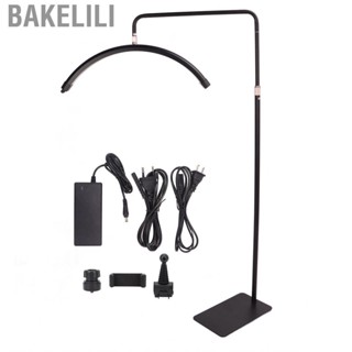 Bakelili Lash Beauty Floor Lamp  Rotatable Professional Adjustable 28 Inch Black Eyebrow Tattoo Half Ring for Beautician Salon