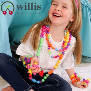 Willis ลูกปัดป๊อป ลูกปัดสแน็ป เจ้าหญิง DIY ชุดเครื่องประดับ ลูกปัดป๊อป DIY สร้อยข้อมือ งานฝีมือ ของเล่น ที่มีสีสัน อนุภาคขนาดใหญ่ ไร้สาย สร้อยข้อมือ ทําชุดของเล่นเด็ก