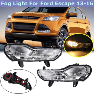 ไฟตัดหมอกกันชนหน้าซ้าย ขวา พร้อมหลอดไฟฮาโลเจน 3 ดวง สําหรับ Ford Escape Kuga 2013 2014 2015 2016