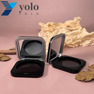 Yolo กล่องพาเลทลิปสติก อายแชโดว์ พลาสติก สีดํา ขนาดเล็ก พร้อมกระจกแต่งหน้า เพื่อความสวยงาม เดินทาง