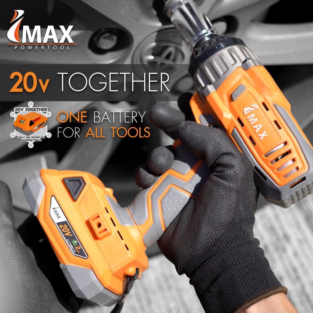 IMAX บล็อกไร้สาย Together 20v. IMWE-001 แบต 2 ก้อน (หัวบล็อกรุ่นใหม่) สินค้าคุณภาพดีBT POWERTOOLS