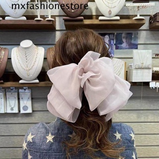 Mxfashione กิ๊บติดผม ตาข่าย โบ ขนาดใหญ่ เรียบง่าย สไตล์เรโทร สําหรับผู้หญิง