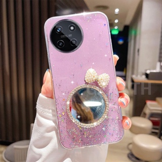 พร้อมส่ง เคสโทรศัพท์มือถือใส แบบนิ่ม ประดับโบว์ และพลอยเทียม กันกระแทก สําหรับ Realme 11 4G 5G NFC 11 Pro 11 Pro+ 2023 Realme11 Realme11Pro Plus