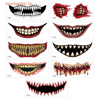 Trwitr สติกเกอร์รอยสัก PVC กันน้ํา ปากใหญ่ ลายหน้ายิ้ม ตลก 1 ชิ้น