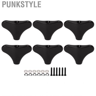 Punkstyle Bass Guitar Tuning Pegs Keys 6Pcs Button Fish Tail Type Black Metal