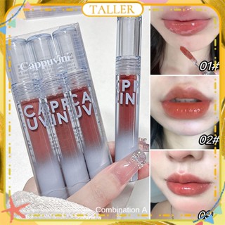 ✧Ready Stcok Cappuvini Wave Sense Water Lip Glaze Mirror Doodle Glass Smooth Moisturizing Lipstick ง่ายต่อการสี Long Lasting Lip Makeup TALLER