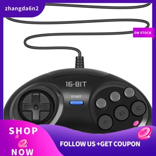 【พร้อมส่ง】ตัวควบคุมเกม Sega Genesis 6 ปุ่ม 16 บิต สีดํา สําหรับ SEGA MD 2 ชิ้น