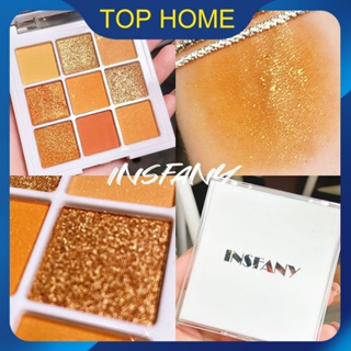 Insfany NineColored Sunset อายแชโดว์สีน้ำตาลแดงประกายมุกเฉดสีสำหรับดวงตาที่ชวนให้หลงใหล อายแชโดว์ Sunset อายแชโดว์สีน้ำตาลแดงสีส้มว้าว ~ ราคาต่ำสุด