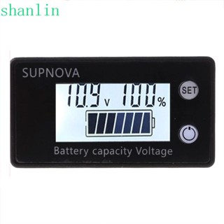 Shanlin เครื่องวัดความจุแบตเตอรี่ลิเธียม LiFePO4 12V 24V 48V 72V DC 8V-100V พร้อมหน้าจอ LCD