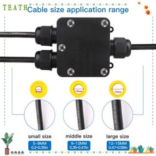 Teath กล่องเชื่อมต่อสายเคเบิลไฟฟ้า IP68 กันน้ํา เข้า 1 ออก 2 พร้อมขั้วต่อ