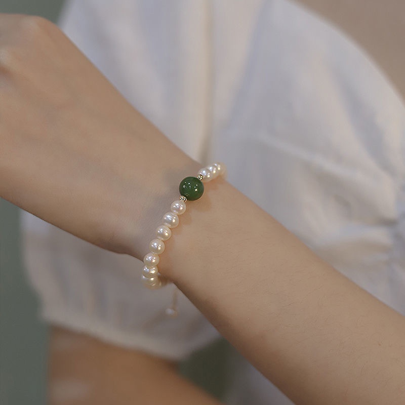 สร้อยข้อมือ ประดับลูกปัดไข่มุก เข้ากับทุกการแต่งกาย สไตล์จีน แฟชั่นฮั่นฝู สําหรับผู้หญิง