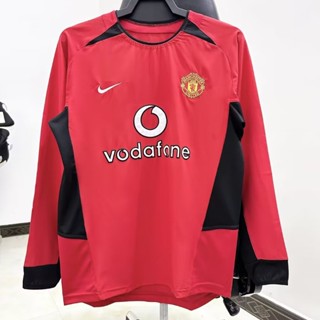 เสื้อกีฬาแขนยาว ลายทีมชาติฟุตบอล Manchester United 2002-04 สไตล์วินเทจ แห้งเร็ว ไซซ์ S-XXL AAA