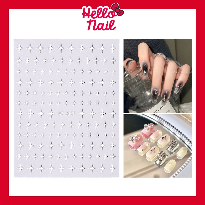 สติ๊กเกอร์ติดเล็บ 3D Wink Star วิ้งค์สีเงิน สติ๊กเกอร์แต่งเล็บ Sticker สติ๊กเกอร์ อุปกรณ์ตกแต่งเล็บ