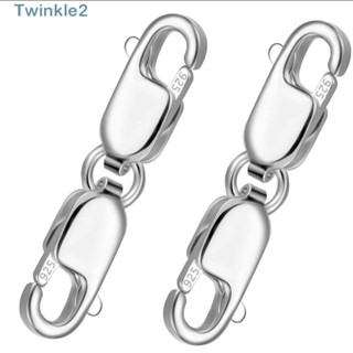 Twinkle ตะขอก้ามปูคู่ สีเงิน 22 มม. สําหรับเชื่อมต่อรองเท้า 2 ชิ้น