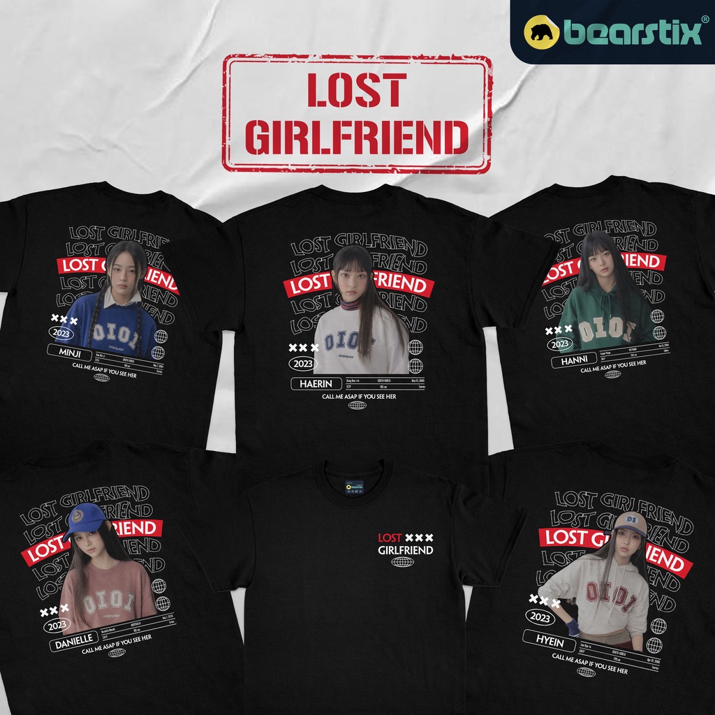 oversize T-shirt Bearstix - เสื้อยืด LOST GIRLFRIEND NEWJEANS - Kaos Haerin Minji Hanni Danielle Hye
