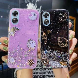 Phone Case OPPO A38 A58 A78 4G 2023 เคสโทรศัพท์มือถือแบบนิ่ม กันกระแทก ลายดาวเคราะห์ กลิตเตอร์ DIY สําหรับ