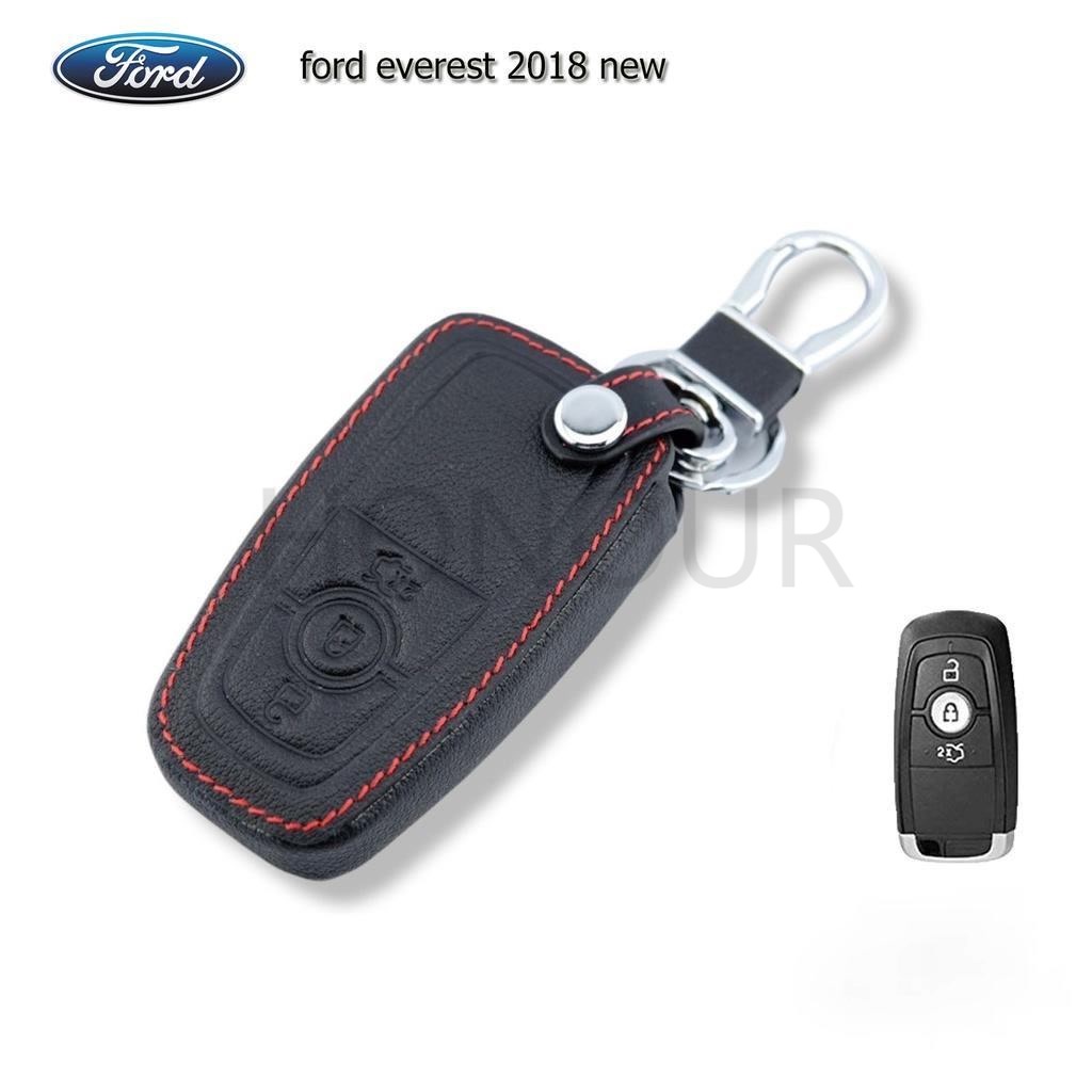 🚗 ซองหนังกุญแจรถยนต์ FORD ปลอกหุ้มพวงกุญแจรถยนต์ ตรงรุ่น FORD EVEREST 2018  NEW แบบ3ปุ่ม