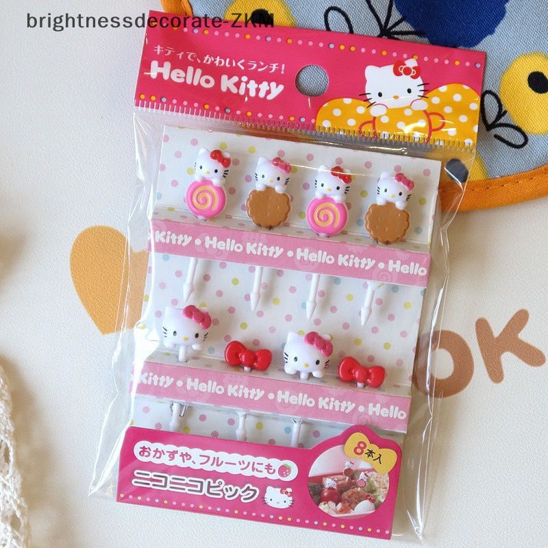 [Brightdecorate] ส้อมจิ้มผลไม้ พลาสติก ลายการ์ตูน Kawaii น่ารัก สร้างสรรค์ ของขวัญ 8 ชิ้น [TH]
