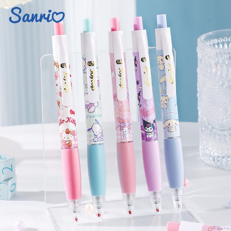 Sanrio & joytop ชุดปากกาลูกลื่น 0.5 มม. ลายการ์ตูน Sanrio สีดํา สําหรับนักเรียน ทุกเพศ