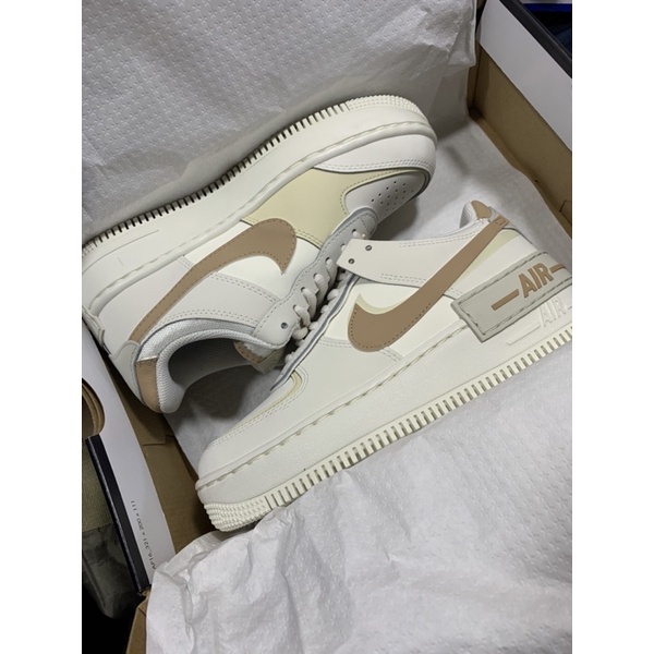 ของแท้ 100% Nike Air Force 1 Low Shadow Fossil  Bone Sneakers