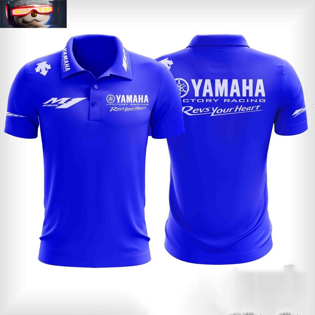 เสื้อยืด Polo Collar Yamaha Factory Racing MotoGP Quick Drying Breathable Casual Sportwear