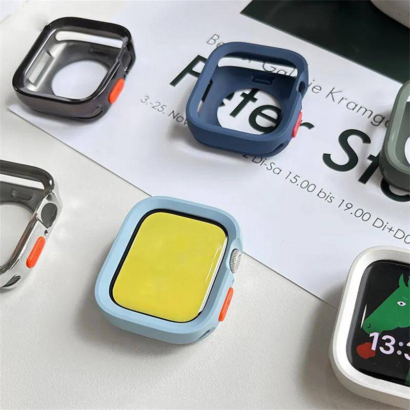 เคสนาฬิกาข้อมือ ซิลิโคนนิ่ม กันกระแทก สําหรับ Apple Watch Case 49 มม. Series Ultra 2 45 มม. 44 มม. 4