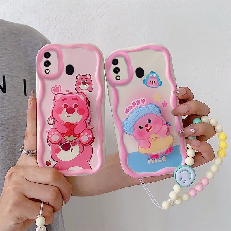 เคส samsung a10s เคสโทรศัพท์มือถือ กันกระแทก ลายการ์ตูนครีม 3D น่ารัก แฟชั่น สําหรับ samsung a10s