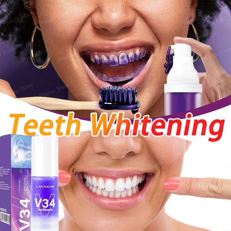 Hismile v34 ยาสีฟัน my smile ยาสีฟันฟอกสีฟัน ขจัดคราบฟันขาว TikTok ยาสีฟันฟอกสีฟัน