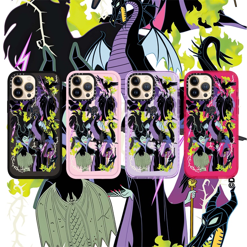 Casetify X Disney Villains Maleficent Sticker Color Transparent Soft iPhone Case For iPhone 15 14 13 12 11 Pro MAX IX XS MAX XR 6 6s 7 8 Plus เคสกันกระแทก