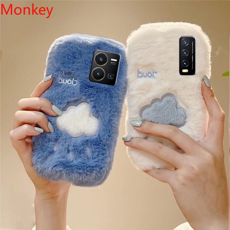 น่ารักเมฆสีขาวนุ่มสําหรับVIVO V70 V60 V50 V40 V30 V29 V27 V25E V23E V21 V20 Y22 Y35 Y36 Y78 Y17S Y15S Y76 Y20 Y21 Y12S Y31 Y16S Y31 Y12S Y12Sกรณีตุ๊กตาฤดูหนาว