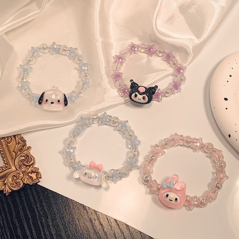 สร้อยข้อมือคริสตัล ลายการ์ตูนสุนัขชินนาม่อน Kuromi เหมาะกับของขวัญวันเกิด สําหรับแฟนสาว