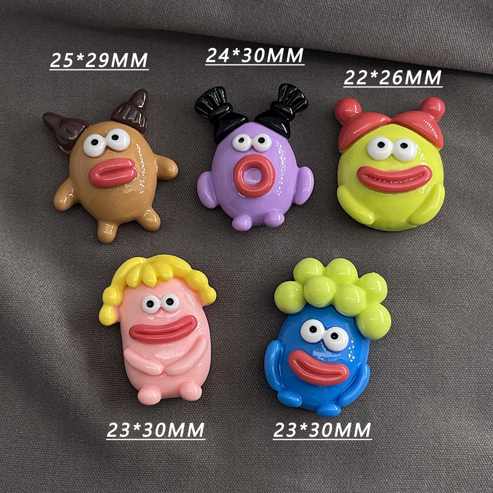 [4 #] Jibbitz Crocs ชุดเครื่องประดับเรซิ่น ลายการ์ตูนสัตว์ประหลาด Dopamine ขนาดเล็ก แฮนด์เมด diy FN
