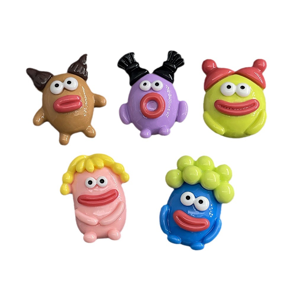 [4 #] Jibbitz Crocs ชุดเครื่องประดับเรซิ่น ลายการ์ตูนสัตว์ประหลาด Dopamine ขนาดเล็ก แฮนด์เมด diy FN